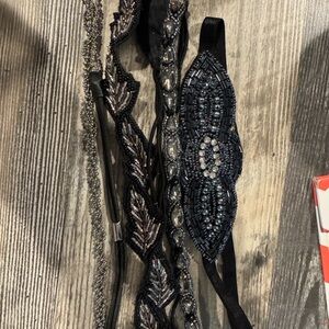 Elegant Black and Silver Beaded Headbands